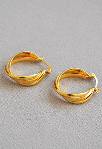 Dome Gold Huggie Hoop Earrings