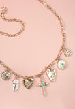 Cross Heart Charm Necklace