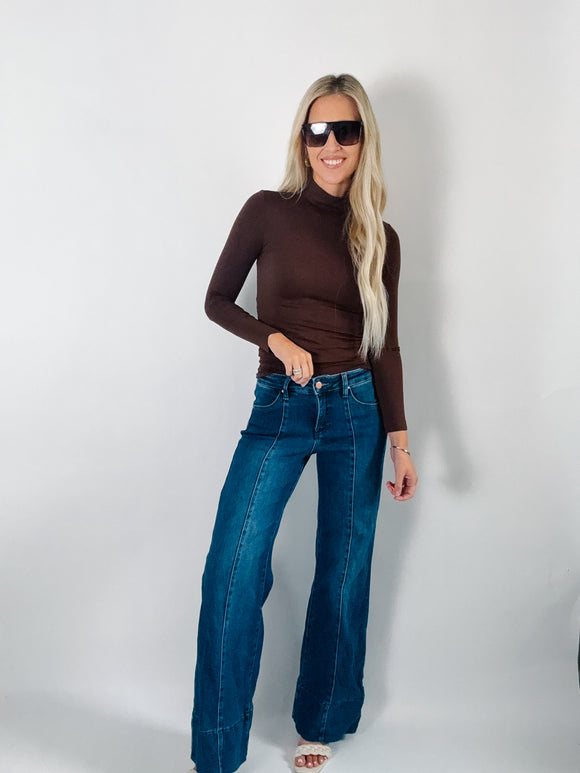 Coffee Bean Jersey Long Sleeve Top