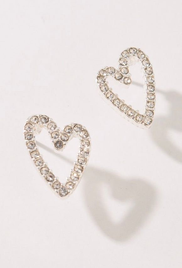 Rhinestone Heart Earrings