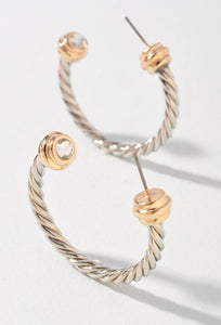 Two Tone Hoop Earrings