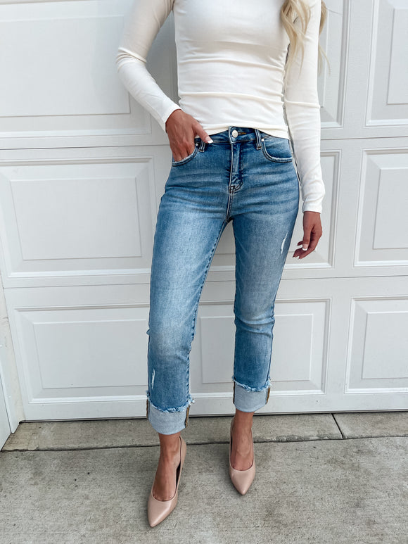 Blaire High Rise Cuffed Jean